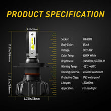 AUXITO LED 9003 H4 Headlight Kit High/Low Beam Bulbs 100W 6000K White 18000LM US