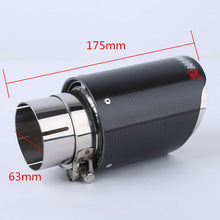 1x Real Carbon Fiber Glossy Car Exhaust Pipe 63mm-89mm Universal Muffler End Tip