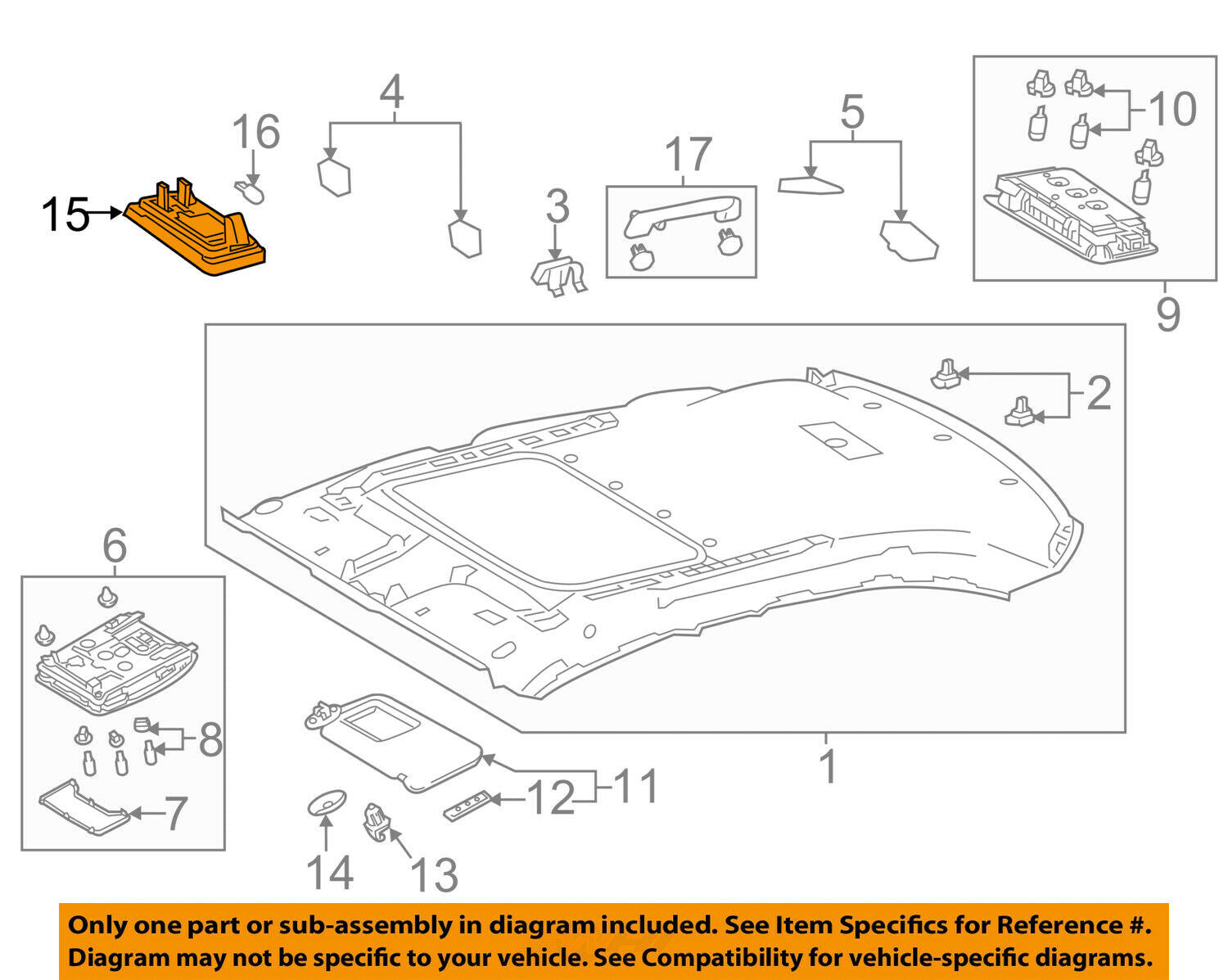 TOYOTA OEM Interior-Roof-Vanity Lamp 8134006030