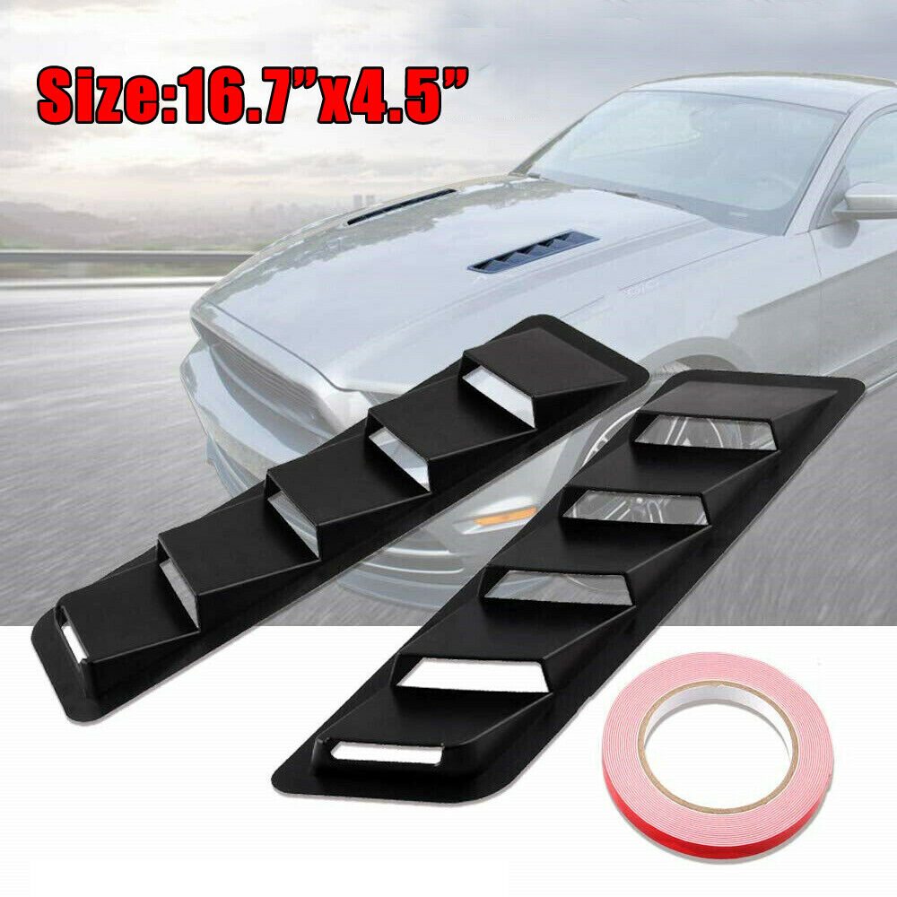 ABS Plastic Universal Car Bonnet Hood Vent Louvers 5 Scoop Cover Air-Flow Inlet