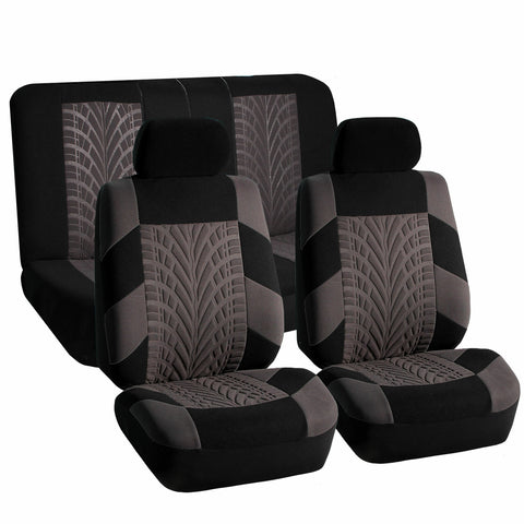 Car Seat Covers For Sedan SUV Truck Set Zipper Split Bench Gray Black