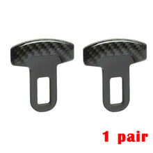 2× Carbon Fiber Car Safety Seat Belt Buckle Alarm Stopper Plug Clips Accessories