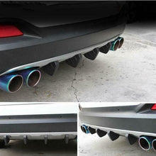 4Pcs SUV Car Rear Bumper Shark Fin Diffuser Lip Screw-on Scratch Guard Red ABS