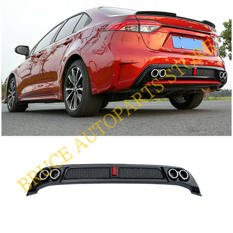 Black Rear Diffuser Bumper Lip Spoiler Exhaust For Toyota Corolla L LE XLE 2020
