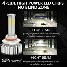 2x 4-Sides LED Headlight Kit H11 6000K Low High Beam Fog Light Bulb 6000K White