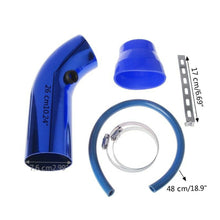 Air Intake Kit Blue Pipe Diameter 3" +Cold Air Intake Filter + Clamp+Accessories