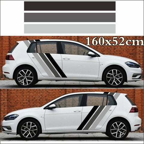 1 Pair Tricolor Lines Customized Stripes Decal Universal For Car Body Side Door