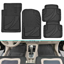 4pc DIY Car Rubber Floor Mats Flexible Trim Front+Rear Waterproof Universal Set