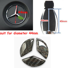 44mm Carbon Fiber Steering Wheel Center Logo Sticker For Mercedes Benz A E AMG