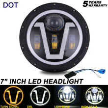 7" inch Motorcycle Halo Ring LED Headlight Projector For Yamaha Honda Kawasaki
