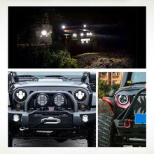 2pcs DOT 7" Inch Round LED Headlight DRL Signal Light For Jeep Wrangler 07-18 JK