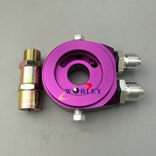 Universal Aluminum Sandwich Oil Cooler Adapter Filter Cooler Plate AN10 Purple