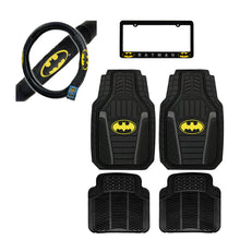 New 6pc BATMAN Car Truck All Weather Rubber Floor Mats & Steering Wheel Cover