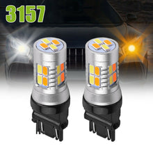 2Pcs 12V 3157 5730 20-LED Switchback Dual Color White Amber Trailer Light Bulbs