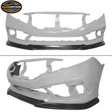 Fits 19-20 Honda Civic GT Style Front Bumper Lip Unpainted - PU