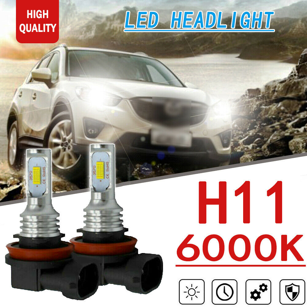 2x 70W H11 Bright LED Headlights kit Low Beam for Mazda CX-5 2013-15 6000K White