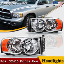 for 2002-2005 Dodge Ram 1500 2500 3500 Chrome Headlights Headlamps Left+Right