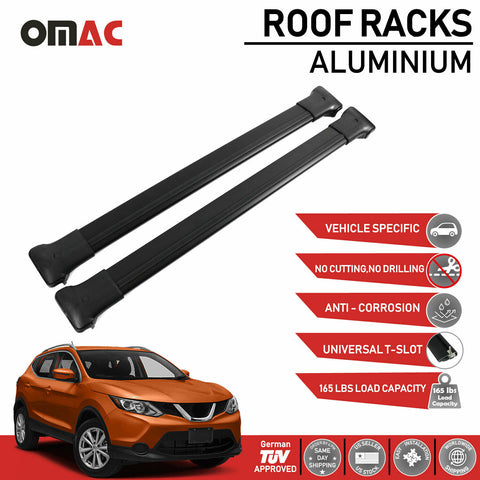 Roof Rack Cross Bars Luggage Carrier Black for Nissan Rogue Sport 2017-2020