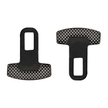 2× Carbon Fiber Car Safety Seat Belt Buckle Alarm Stopper Plug Clips Accessories