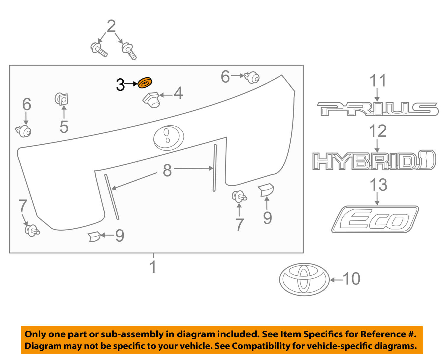 TOYOTA OEM 16-18 Prius-Lift Gate Trim Gasket 9043010016