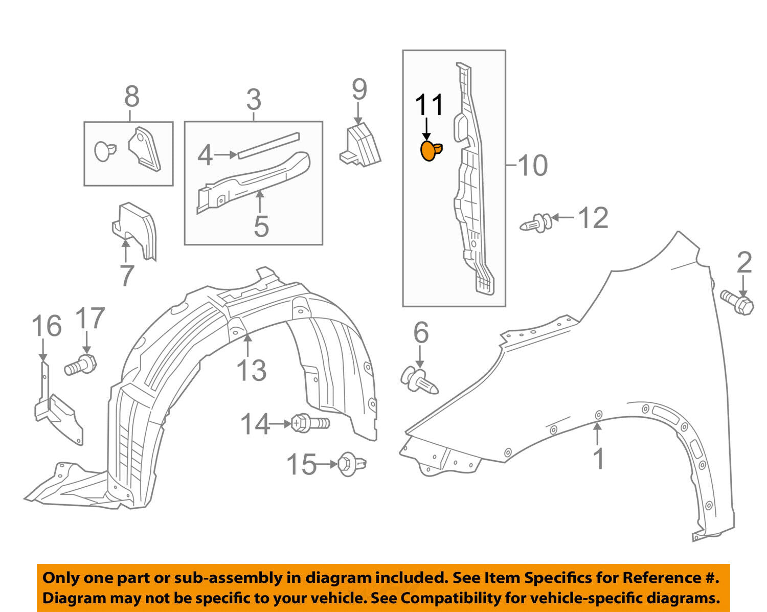 TOYOTA OEM Fender-Protector Clip 5385747011