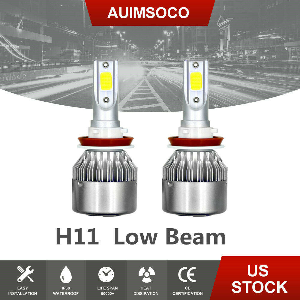 For Chevy Suburban Tahoe 2007-2014 2pc H11 LED Headlight Bulb Low Beam 6000K