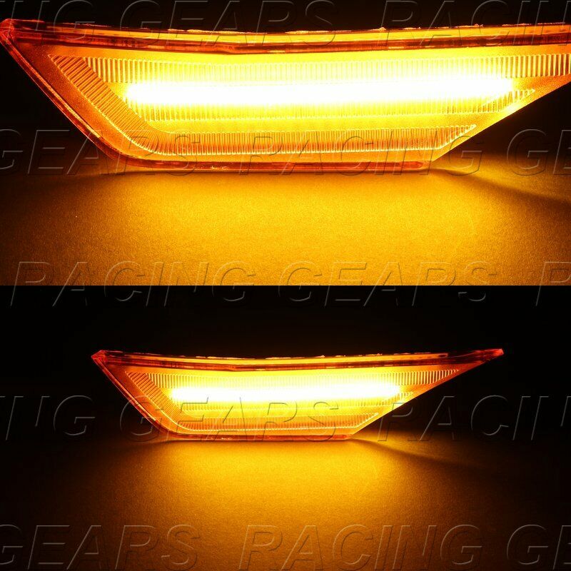 FOR 2016-2020 HONDA CIVIC 10Th SMOKE LED BUMPER TURN SIGNAL SIDE MARKER LIGHTS