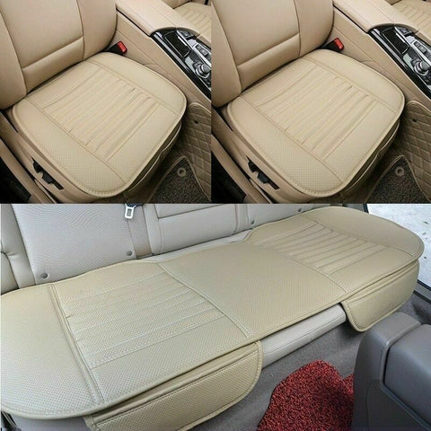 Car Seat Cover Front Rear Back Seat Breathable Leather for Auto Chair Cushion