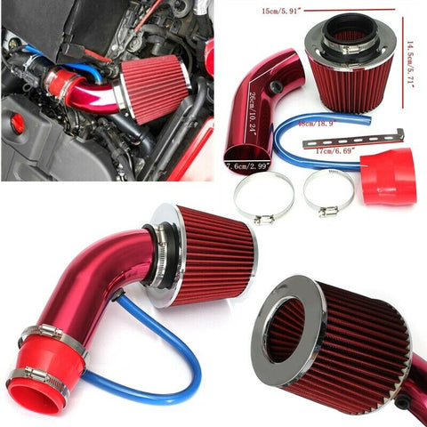 Universal Car Cold Air Intake Filter Induction Set Pipe Power Flow Hose System