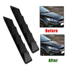 2Pcs Car Bonnet Hood Vent Louvers 5 Scoop Cover Air-Flow Inlet Black 44*13*6.5cm