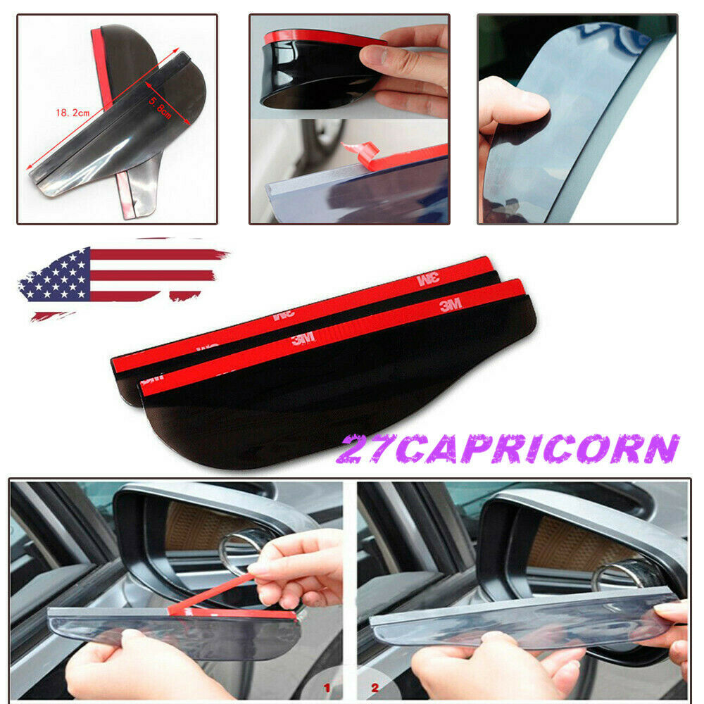 2x Universal Car Rear View Side Mirror Rain Board Sun Visor Shade Shield New