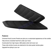 2x Car Front Hood Decorative Air Flow Intake Scoop Turbo Bonnet Vent Cover Black