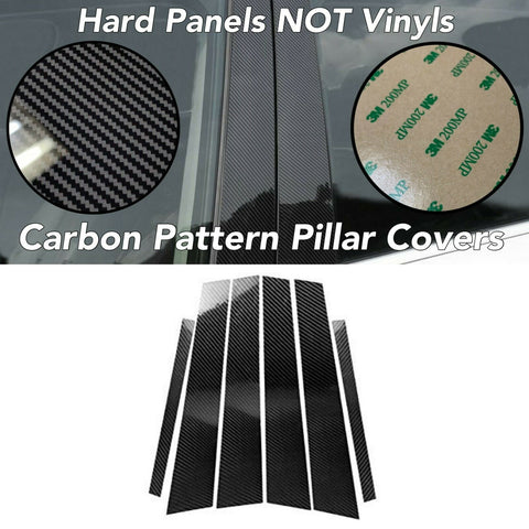 16pcs Gloss Carbon Look Pillar Panel Window Trim Hard Covers For 19-20 Corolla