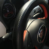 Black & Carbon Fiber Style PVC Leather Steering Wheel Cover Good Look & Trendy