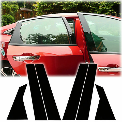 For Honda Civic 10th 16-20 Glossy Black Door Window Pillar Posts Cover Trim NEW