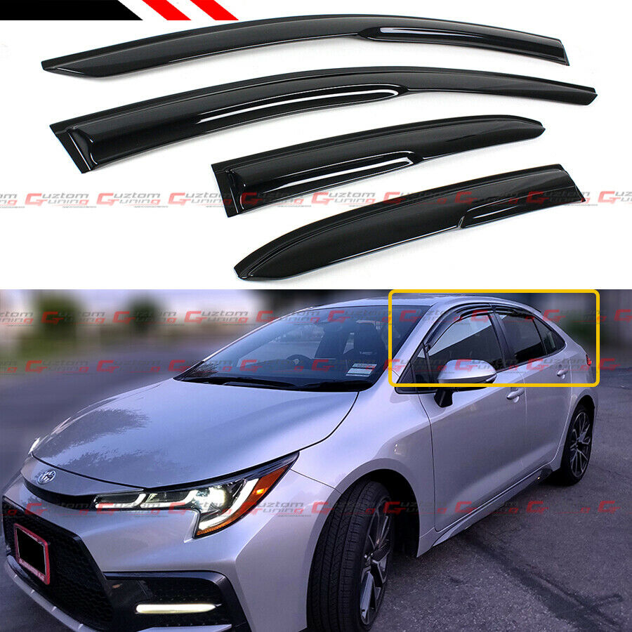 FOR 2020+ TOYOTA COROLLA 4DR SEDAN JDM 3D WAVY WINDOW VISOR RAIN GUARD DEFLECTOR