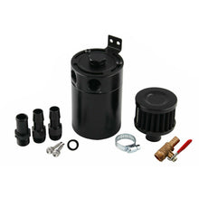 Universal Oil Catch Can Tank 2-Port Baffled Reservoir with Drain Valve Breather