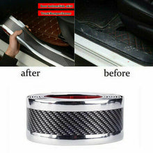 Car 5D Carbon Fiber Rubber Door Sill Sticker Bumper Strip Protectors Exterior