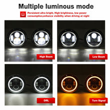 For 2007-2018 Jeep Wrangler JK Halo 7'' LED Headlights RGB Lights Fog Turn Combo