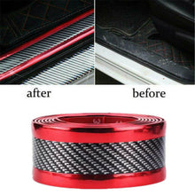 Auto Car Stickers Door Sill Plate Cover Carbon Fiber Trim Threshold Accessories