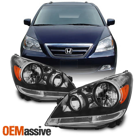 Fit 2005-2007 Honda Odyssey Headlights Headlamps Left+Right Replacement 05 06 07
