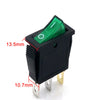 2x On/Off Rectangle Rocker Switch LED Lighted Car Dash Boat 3-Pin SPST Green+Red