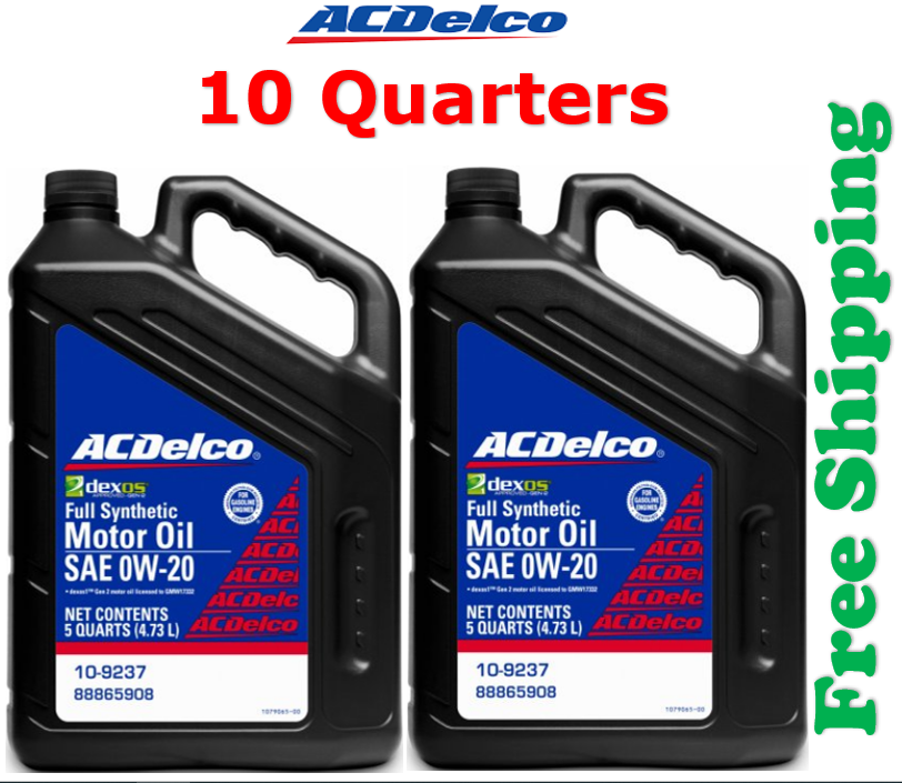 ACDelco 10-9237 SAE 0W-20 Full Synthetic Motor Oil 10 Quarters, FREE SHIPPING