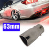 1x 63mm Stainless Steel Heart Shaped Tip Exhaust Pipe Muffler Car Accessories