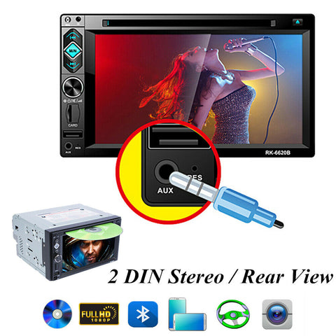 Car Bluetooth GPS Navigation Radio DVD Player 2 DIN Stereo Touch Screen 6.2Inch