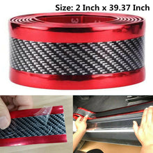 Car Carbon Fiber Sticker Vinyl Door Sill Scuff Plate Protector Parts Accessories