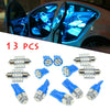 13x White Car Interior LED Lights For Dome License Plate Lamp Car Accessories