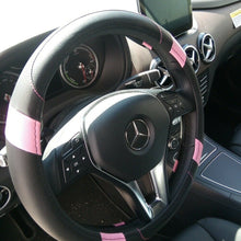 Limited Edition Black Pink PU Leather Steering Wheel Cover Lady Best Choice