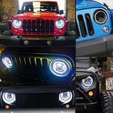2007-17 For Jeep Wrangler JK Halo LED Headlights + Halo LED Fog Lights Combo Kit