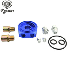 Blue 15-Row 10AN Universal Engine Transmission Oil Cooler + Filter Adapter Kit